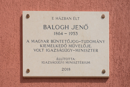 Balogh Jenő emléktábla