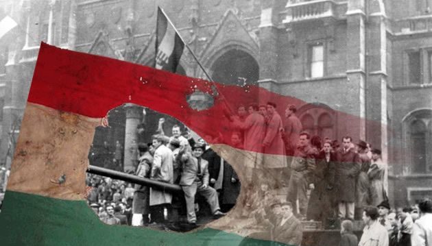 1956. november 4. – Az Emlékezés Napja – Félárbócon a nemzeti lobogó a Parlament előtt