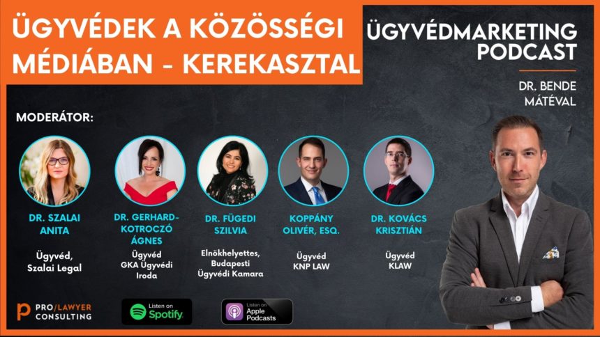 Ügyvédek a közöségi médiában – Ügyvédmarketing Podcast Bende Mátéval – KRE-ÁJK Infokommunikációs Jogi Tanszék TDK kerekasztal-beszélgetés